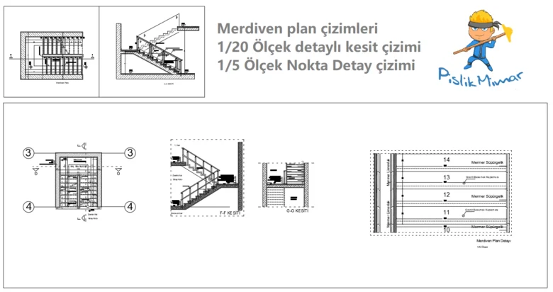 merdiven proje çizimi