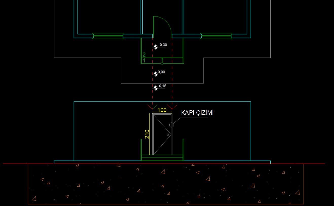 kapı görünüş çizimi