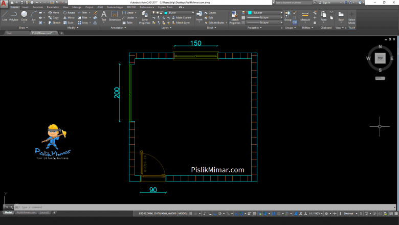 20 ölçek Sürgülü Kapı çizimi, Pencere çizimi