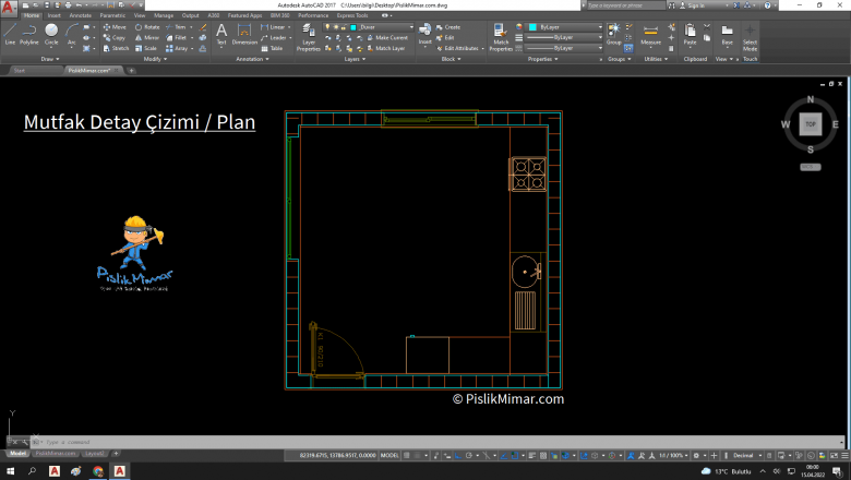 Mutfak Planı Detay Çizimi