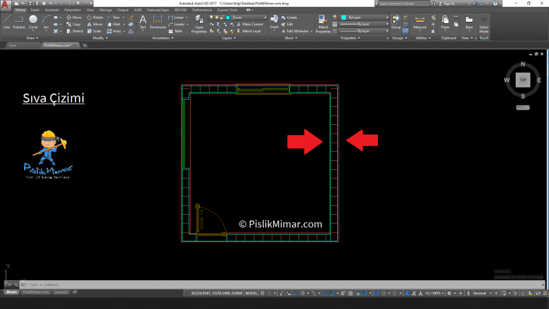 Mimari Projede Sıva Çizimi