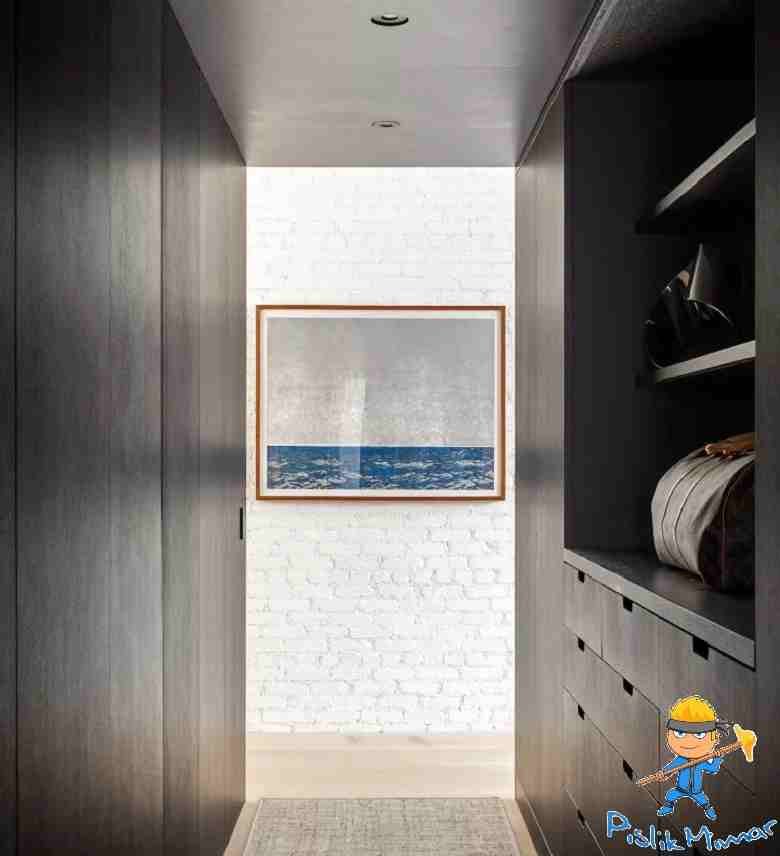 dar alanlar için giyinme odası dolap tasarımı