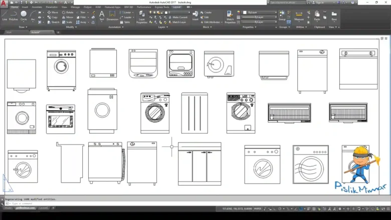 bulaşık, çamaşır makinası dwg