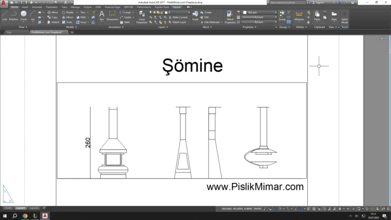 şömine dwg