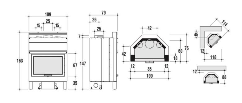 şömine plan çizimi