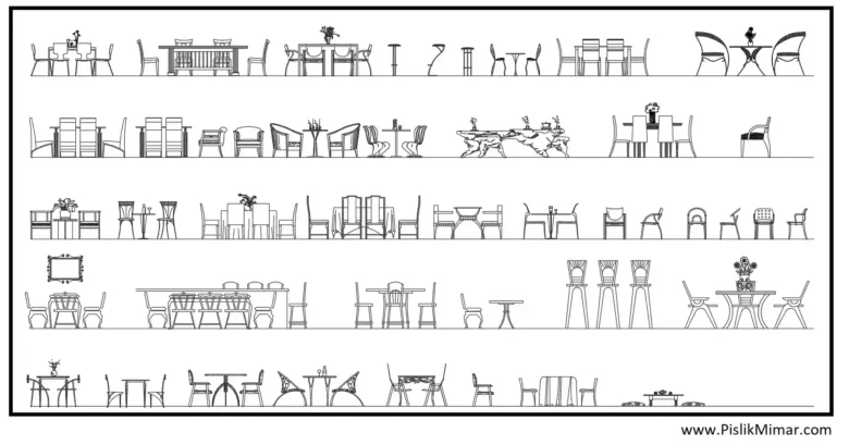 autocad masa sandalye dwg