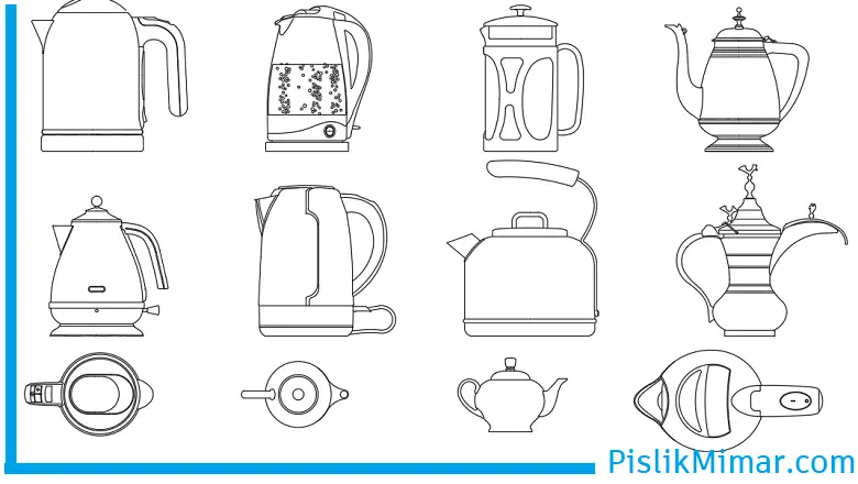 caydanlık, su ısıtıcı dwg