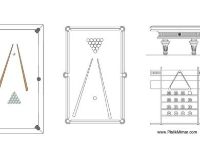 bilardo masası dwg