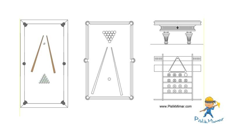 bilardo masası dwg