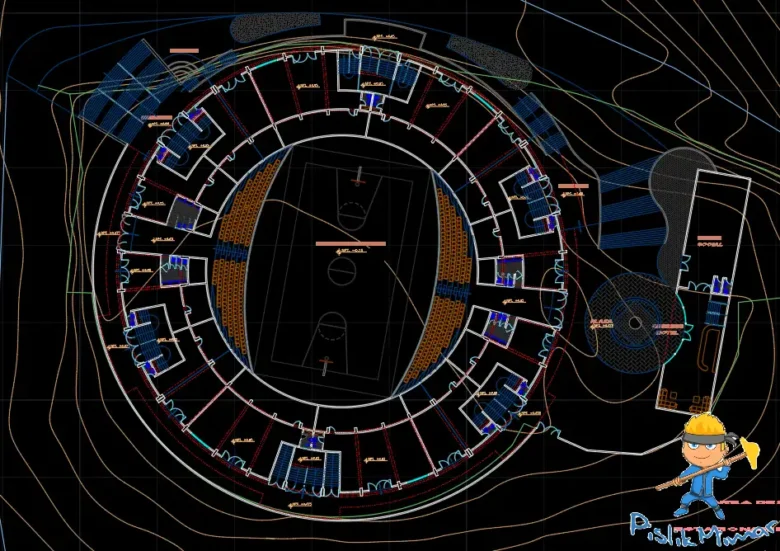 basketbol sahası projeleri, autocad dwg indir