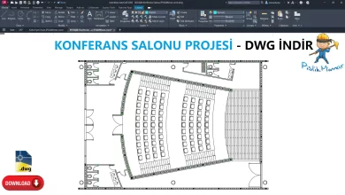 80 Kişilik Konferans Salonu, dwg indir