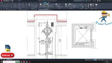 Asansör kesiti dwg çizimi, Elevator Cross-Section dwg, autocad drawing