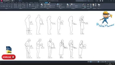 Aşçı insan dwg çizimi,Chef Human dwg, autocad drawing download