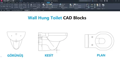 Asma Klozet dwg, Wall Hung Toilet CAD Blocks