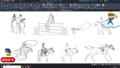 At binen insan dwg çizimi, Man Riding a Horse dwg, autocad drawing