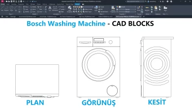 Bosh Çamaşır Makinası dwg, Bosch Washing Machine CAD Blocks