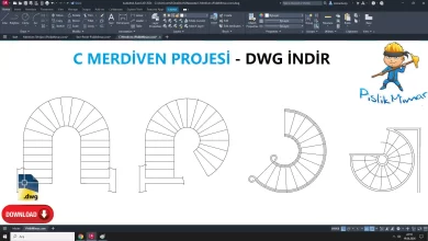 C merdiven dwg, C Stairs CAD Blocks, AutoCAD Drawing