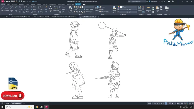 Çocuk dwg çizimi, Child dwg, autocad drawing