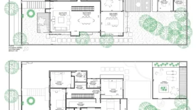 Faria House mimari kat planları