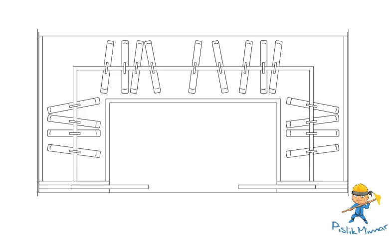 Giyinme odası dolap çizimi dwg indir