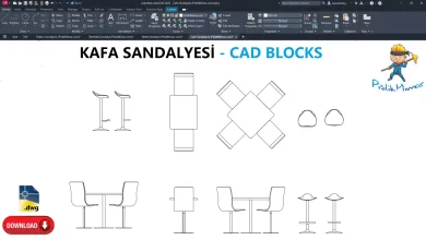 Kafe sandalyesi dwg, Kafe sandalyesi çizimi, Cafe Chair CAD Blocks, AutoCAD Drawing