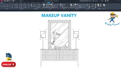 Koçtaş Makyaj Masası dwg, Makeup Vanity CAD Blocks, AutoCAD Drawing