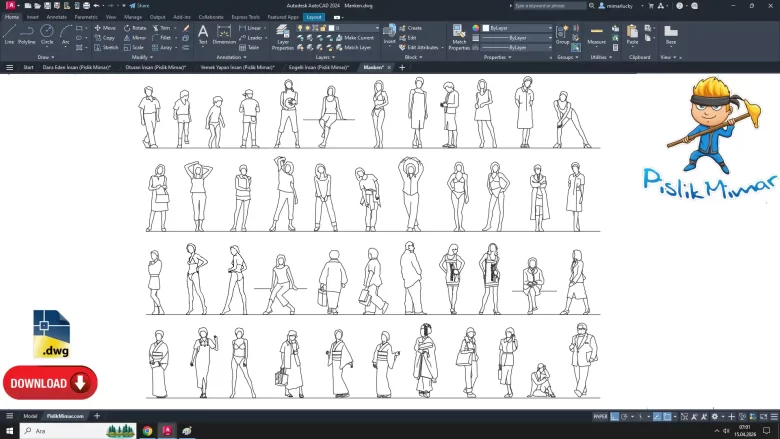 Manken dwg çizimi, mannequin dwg, autocad drawing, cad blocks