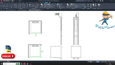 Monşarj Asansörü dwg çizimi, Dumbwaiter Elevator DWG, autocad drawing