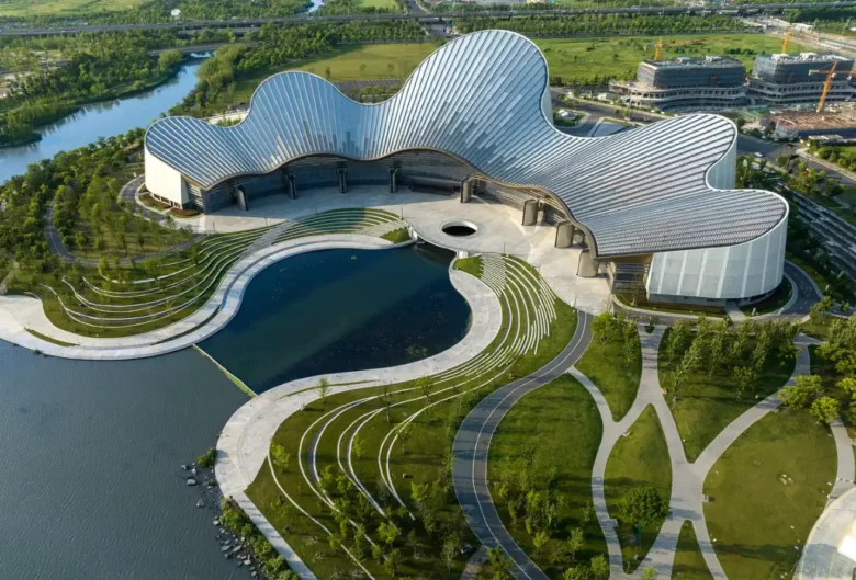 Nantong Grand Theatre, peyzaj çalışması