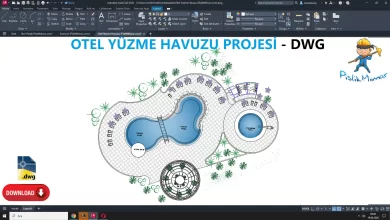 Otel Yüzme Havuzu dwg, Hotel Swimming Pool CAD Blocks, autocad drawing