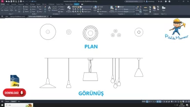 Sarkıt Lamba dwg,Pendant Lamp CAD Blocks