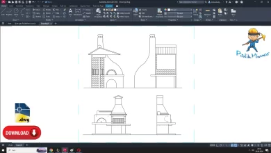 Taş Fırın dwg, Stone Oven Cad blocks