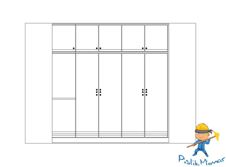 Yatak odası dolap çizimleri dwg indir