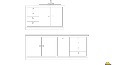 ahşap dolap görünüş çizimi dwg indir