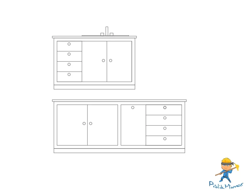 ahşap dolap görünüş çizimi dwg indir