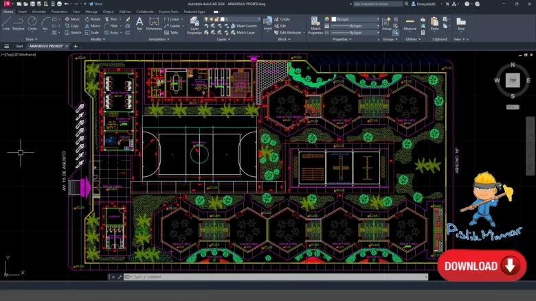Autocad Anaokulu projesi