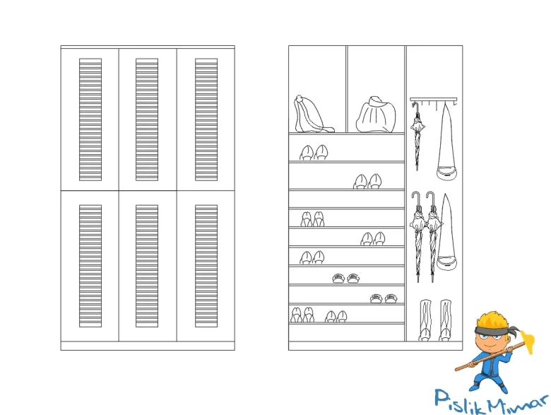 ayakkabı dolabı dwg