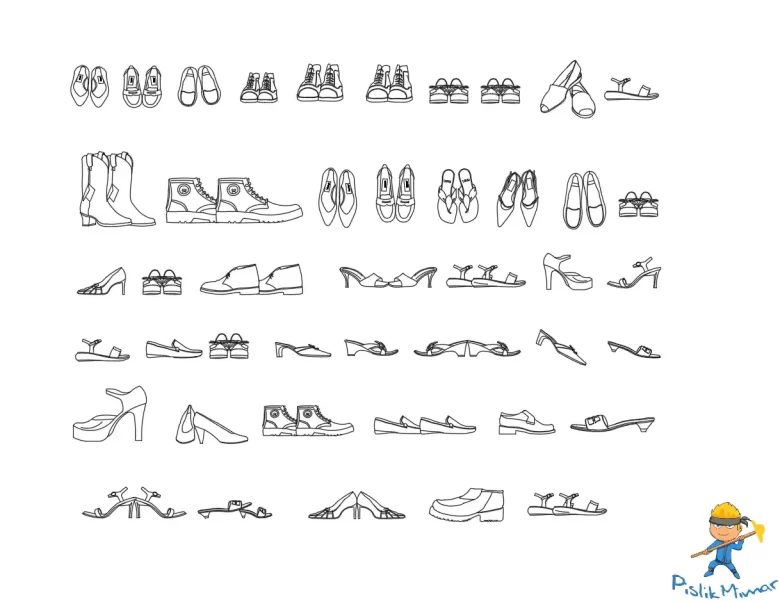 Autocad Ayakkabı dwg çizimleri