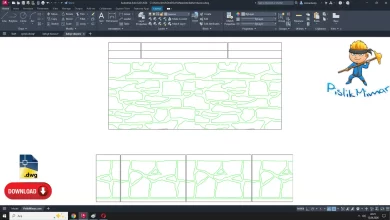bahçe duvarı dwg çizimi, Garden Wall dwg, autocad drawing