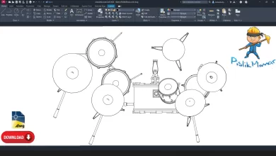 bateri çizimi, bateri dwg, Drums Cad Blocks, autocad