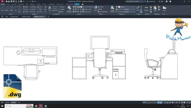 bilgisayar masası dwg çizimi, Computer Desk cad blocks