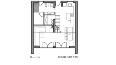 bungalov zemin kat planı