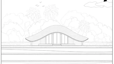 cafe projesi görünüş çizimi