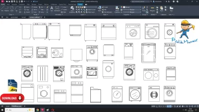 çamaşır makinası dwg çizimi, Washing machine dwg, autocad drawing