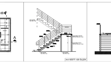 çelik merdiven çizimi
