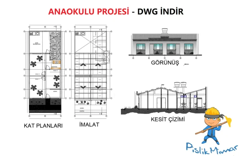 çelik yapı anaokulu projesi