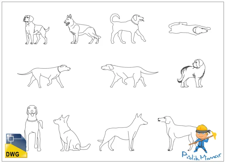 köpek dwg, dog dwg, autocad dwg