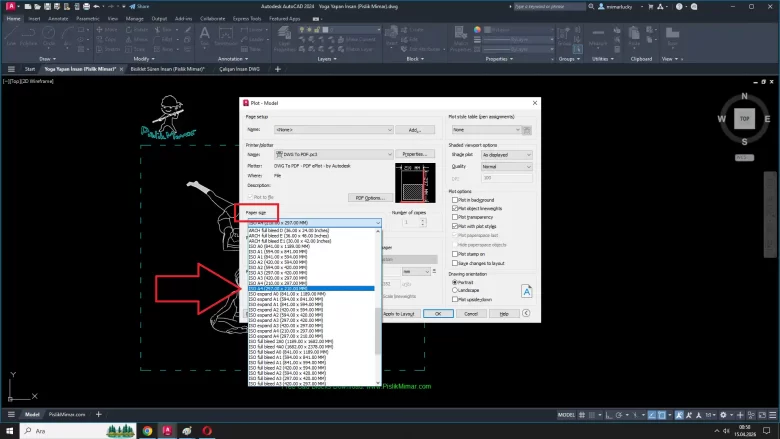 dwg dosyasını pdf a4 çizimine çevirme