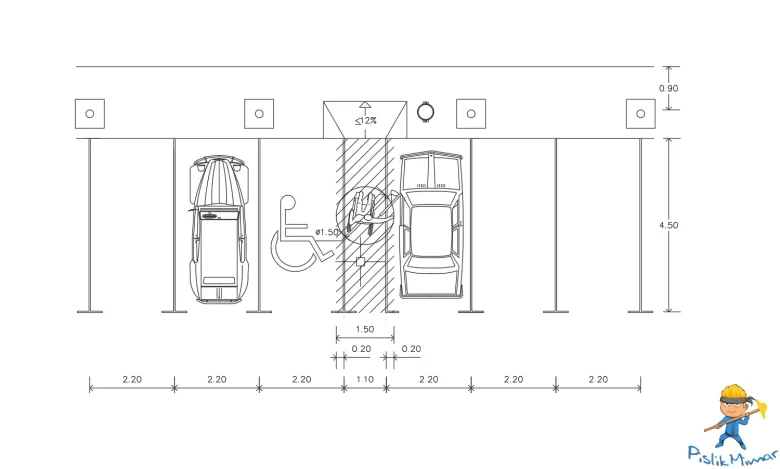 engelli otopark dwg indir