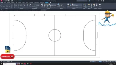 halı saha dwg çizimi, Artificial Turf Field dwg, autocad block, dwg download